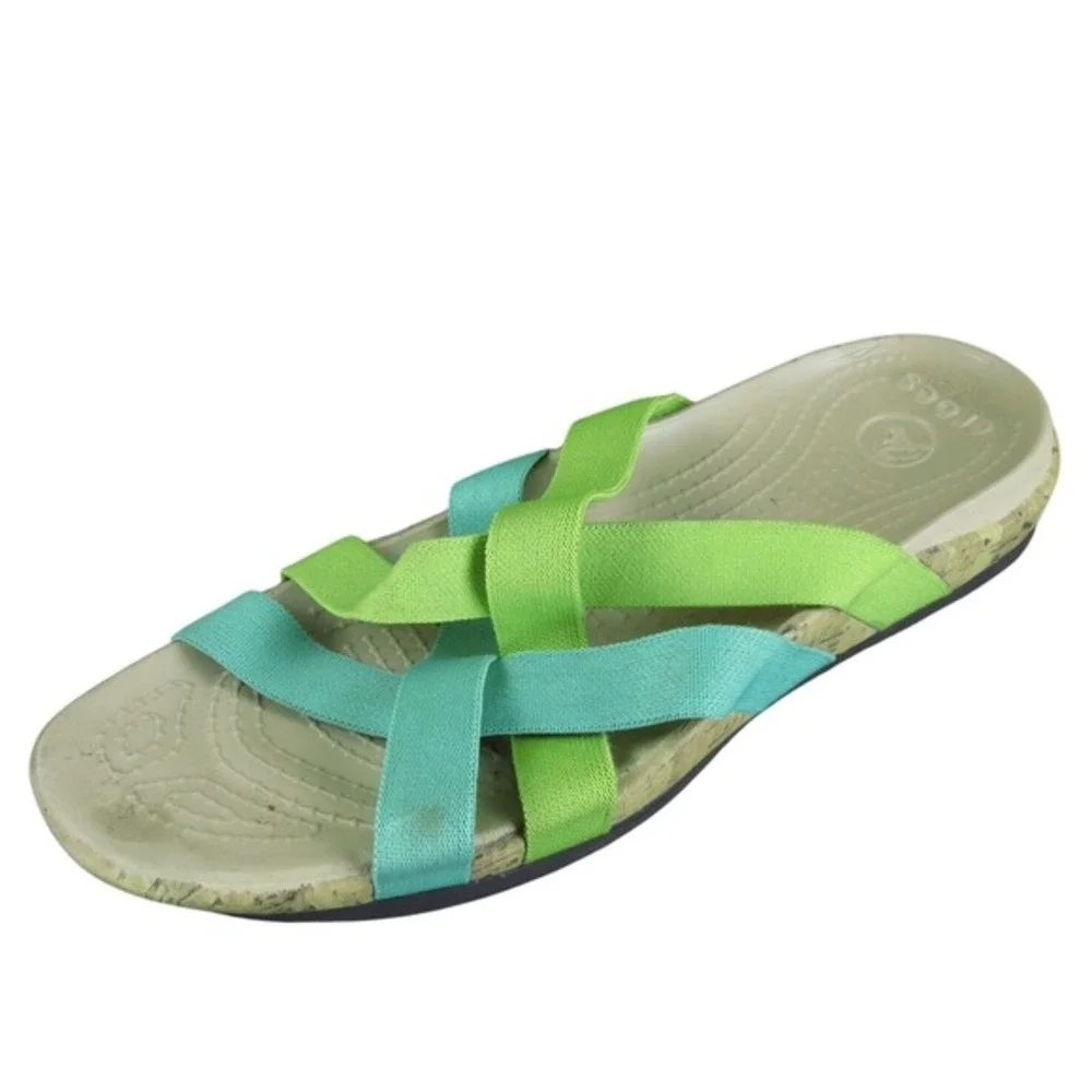 Crocs Women's Edie Stretch Slide Multicolor Synthetic 10 Medium Gently Used 2025